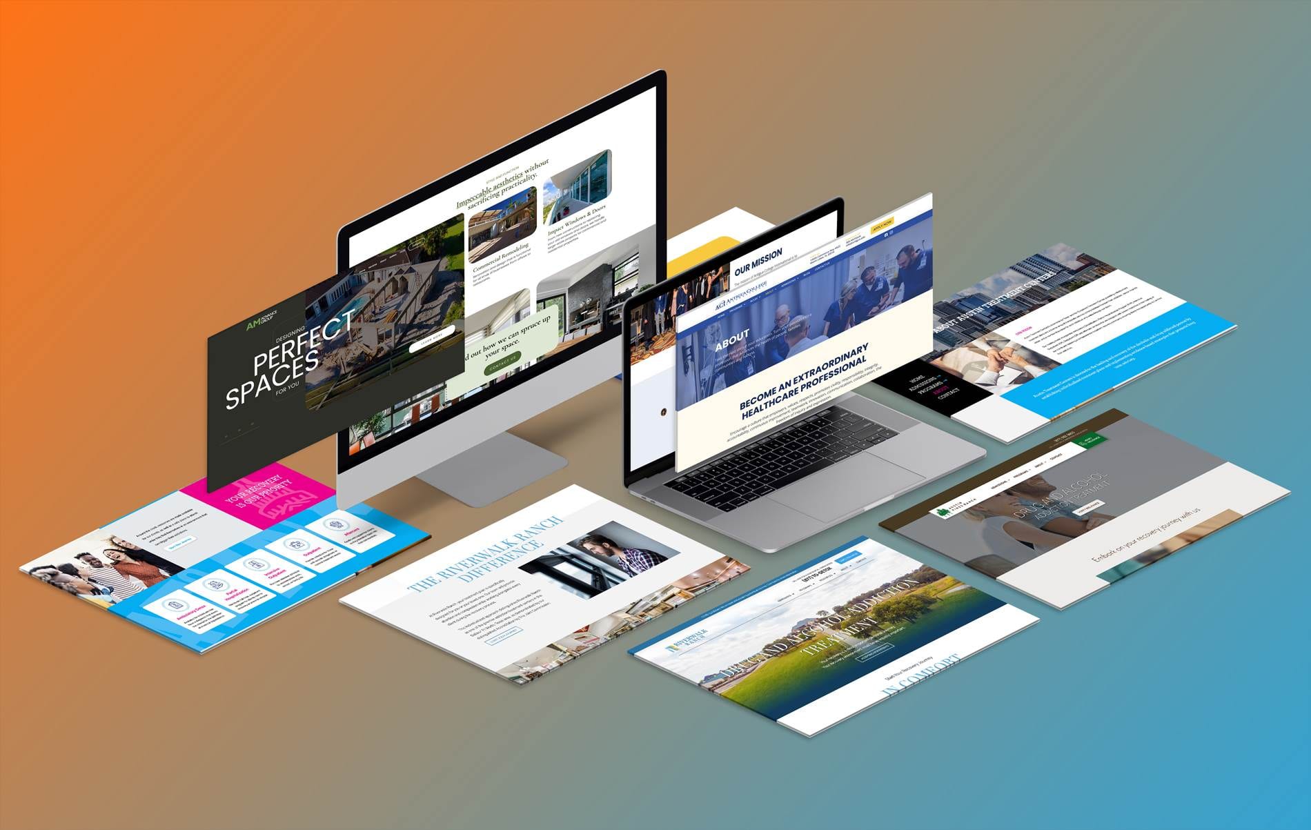 Mockup of websites made by Jumptoweb